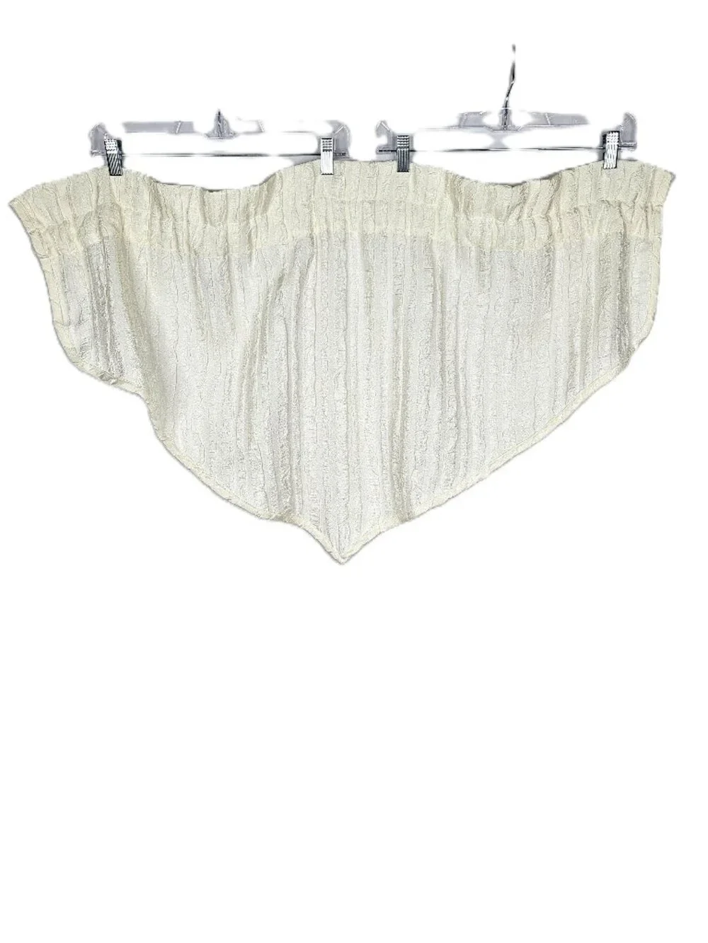 Croscill | Set of 5 Ivory Valances | Textured Scalloped | Rod Pocket